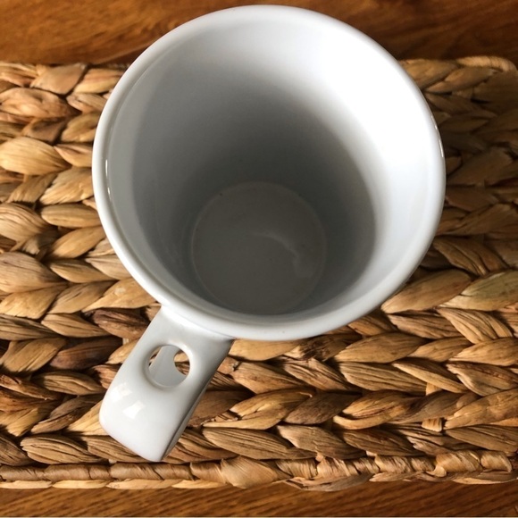 Maison Plus Classic White Ceramic mug with spoon holder - Picture 2 of 5